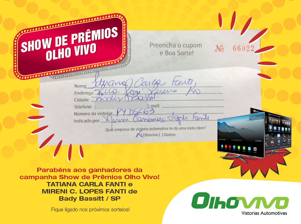 Promoção Show de Prêmios sorteia 2 SmarTVs 